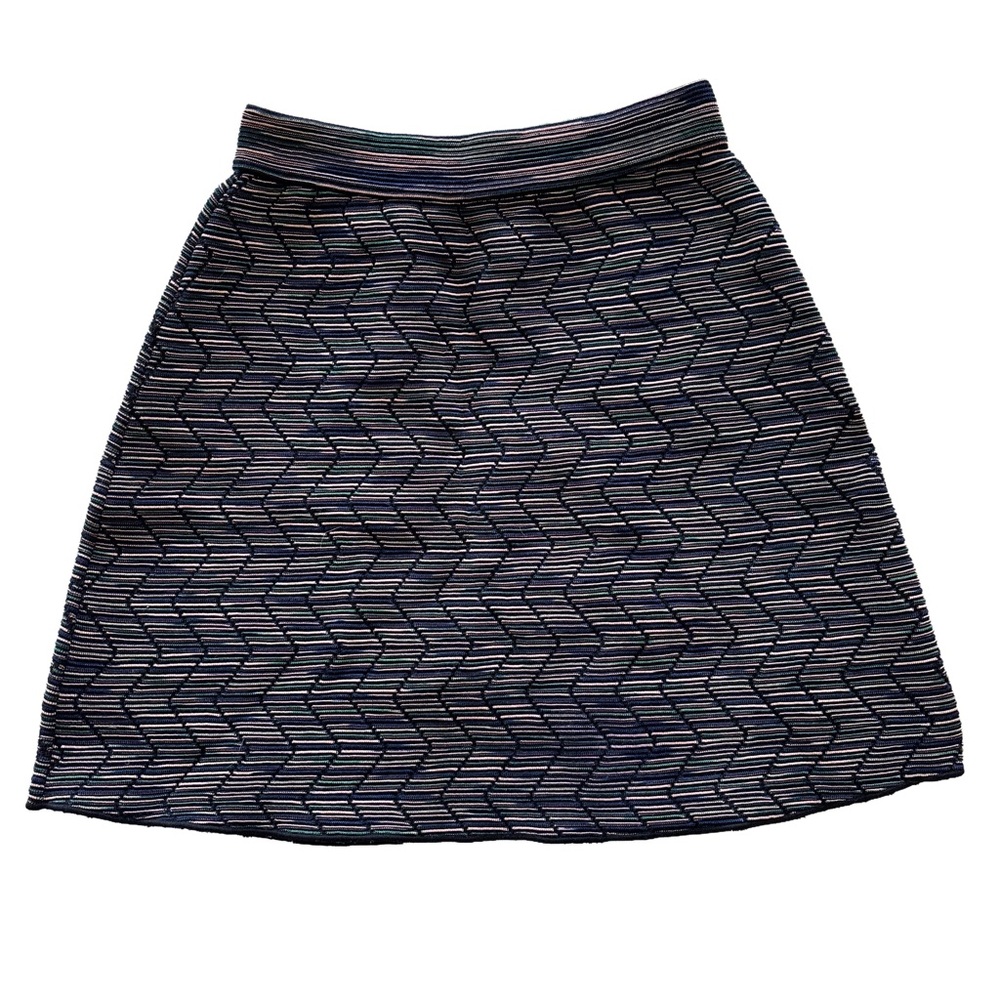 M Missoni Knit Chevron Mini Skirt Multicolor Metallic IT 40 US 4–6